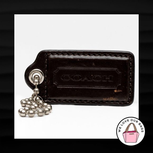Coach Accessories - 2.5" Large COACH BROWN LEATHER KEY FOB BAG CHARM